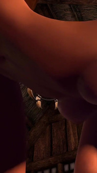 Blonde Chick Takes Big Dick in Front of the Fire - 3D Porn