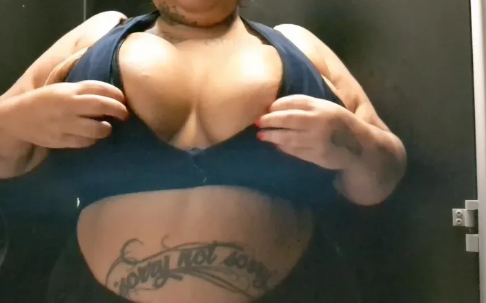 Mary Jhuana: Showing off After Workout in the Gym Bathroom
