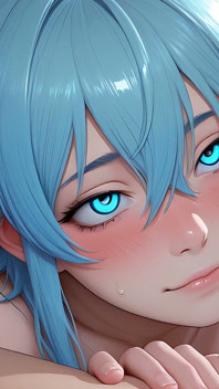 Cute Anime Boy Squeezing Balls Tight During Fast Aggressive Handjob