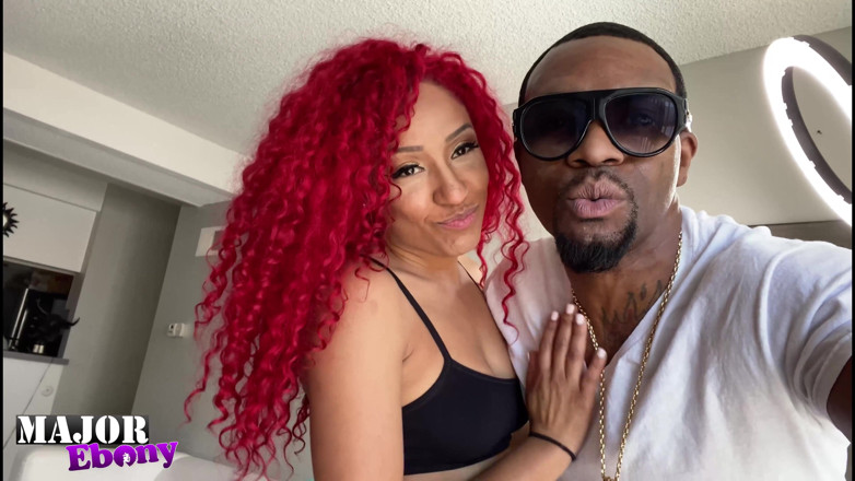 Major Ebony: Redhead Barbie Squirts While Fucking BBC!