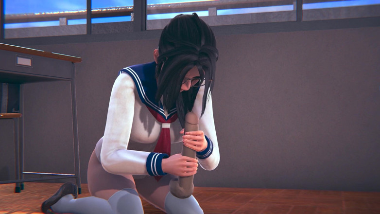 Waifu club 3D: Студентка в очках дрочит член учителя
