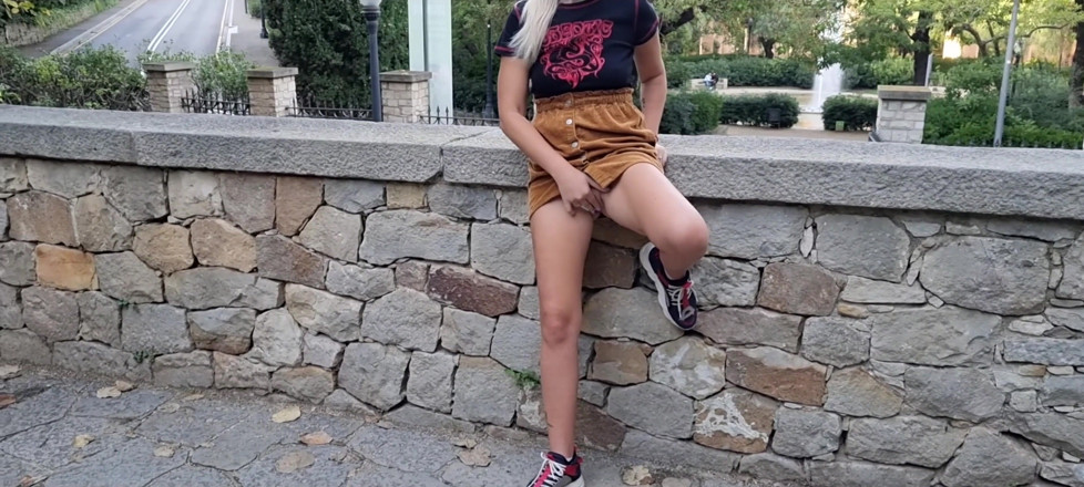 TheloveStory: Blondy walking and show her pussy and big ass naked