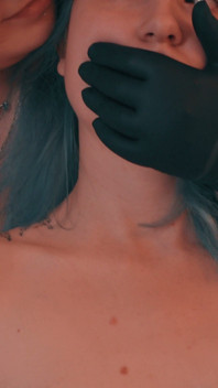 Giant Stepmother Caught Skinny Stepdaughter, Touching Her Hairy Pussy, Covering Her Mouth and Pressing Nipples Until Lactating