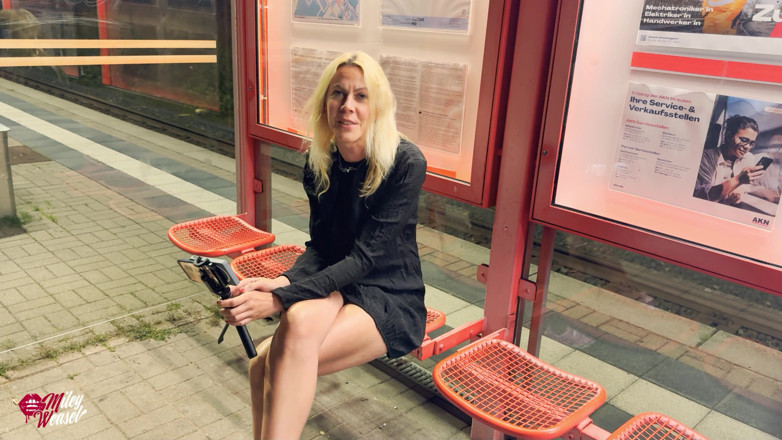 Miley Weasel: Horny Slut Fucked in the Middle of the Train Station!!