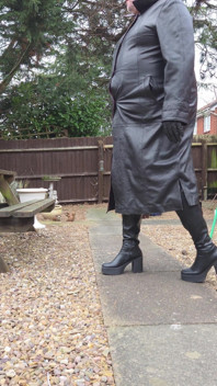 Leder trenchcoat
