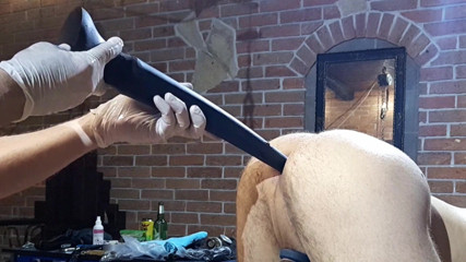 Master Drex: Milking with dildo in ass