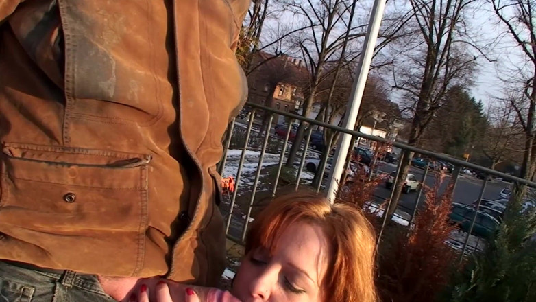 Public Entertainment: Mature woman having fun outside