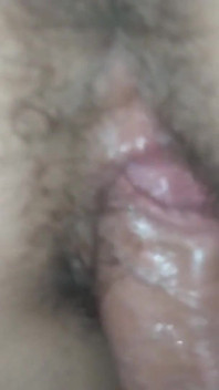 Girlfriend Got Scared When She Saw My Big Dick I Managed to Fuck Her Hairy Pussy at Night