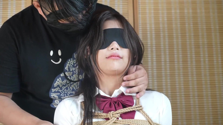 Aisan girl bondage: Xr46- Student Uniform and Mouthball Bondage
