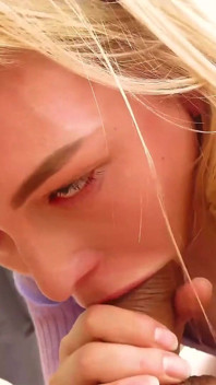 Cute Blonde Amateur Has Her Social Anxiety Cured with Deepthroat Therapy!