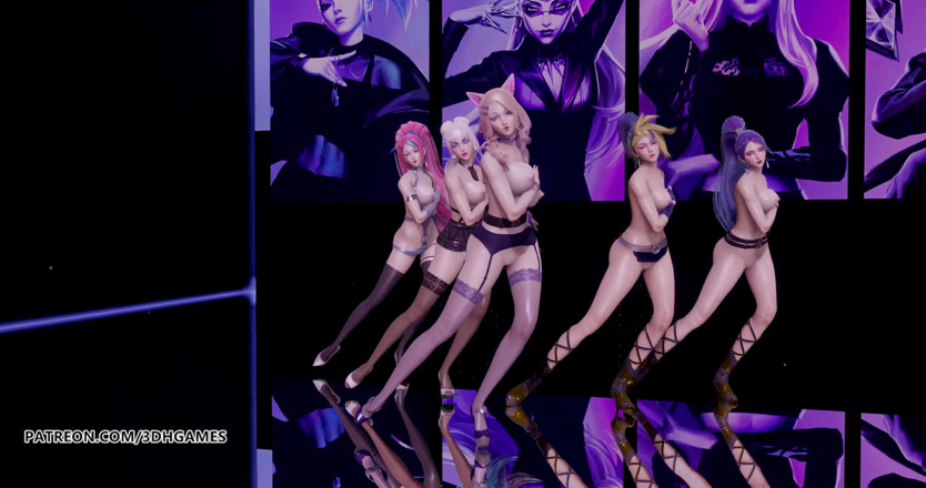3D-Hentai Games: Der böseste heiße nackte tanz Ahri Akali evelynn Kaisa Seraphine 3D...