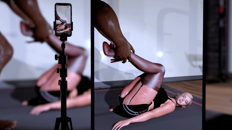 Why fuck so hard: 요가 선생님과 바람을 피우는 3D 귀여운 금발 걸레 밀프