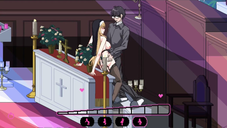 NSFWOtaku: Hentai Game - Church Hentai Sex Scenes 3 (rika the Lewd Nun Heroines) -...