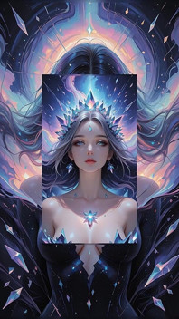 Zeiță astrală din Vortex cu fum obsidian și Crystal Light Fantasy Ai Art Slideshow