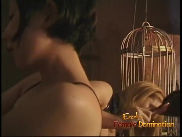 Erotic Lezdom: Blonde lezdom whipping asian submissive