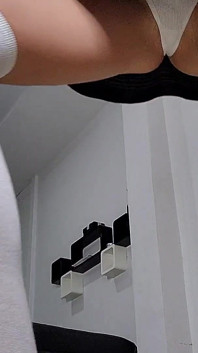 Skirt and White Thong Underneath