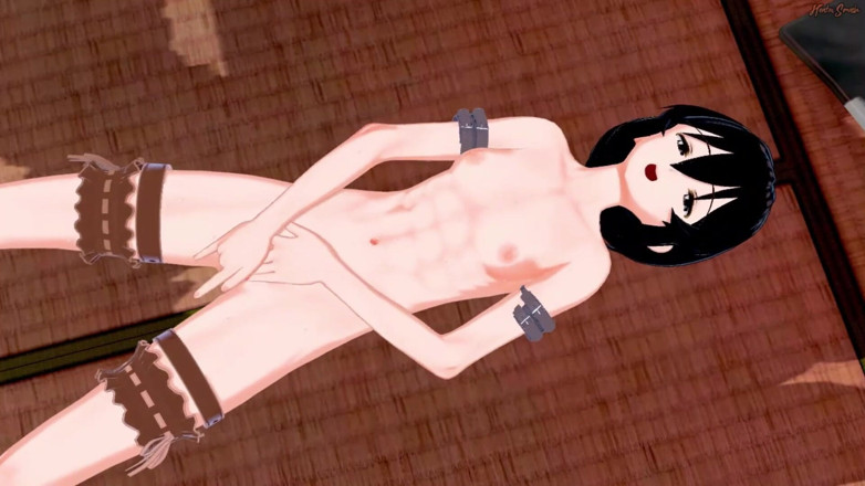 Hentai Smash: Mikasa Ackerman si tře a prstí kundičku, dokud se neudělá....