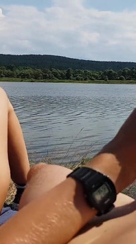Lacul HJ public și spooning + spermă pe burtă