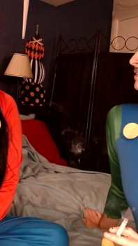 Halloween cosplay, escapada de humo
