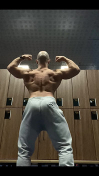 Sweaty Flexing After Training