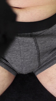 Getting hard with pants on and jerking off with dirty talk