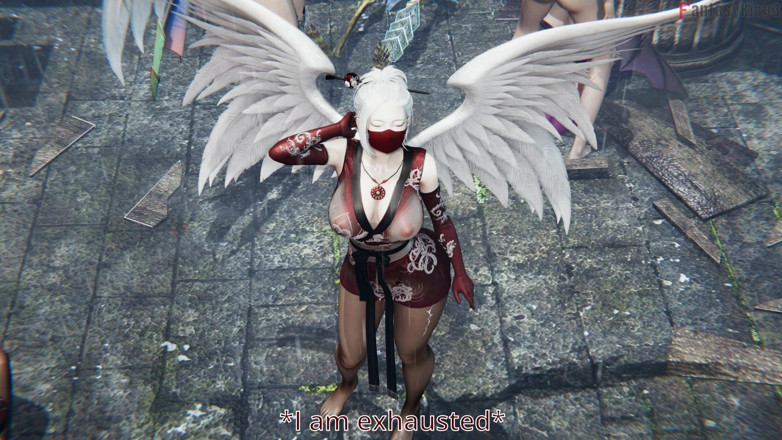 Fantasy king: Sukkubus Morrigan verliert den kampf und macht einen blowjob als...