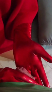 Santas geile schlampe MILf blowjob, doggystyle & sperma auf Handschuhe & roter mantel
