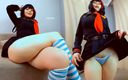 Spooky Boogie: Roztomilá studentka Ryuko Matoi škádlí tlustýma nohama a zvedne jí sukni...