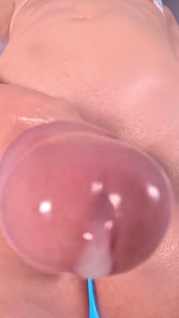 Your POV. Oiled Femboy Cums on Your Face