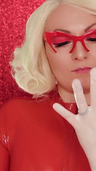 Asmr: guantes de nitrilo de vinilo (blogger Arya Grander en traje de Halloween de látex)
