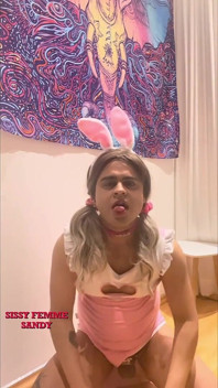 Chastity Sissy: Peeing in Bowl & Swallowing (bunny Outfit)