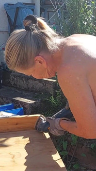 Granny Works Naked in Her Garden!