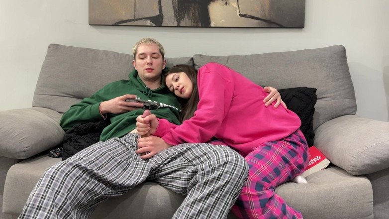 Sugary Kitty: Step Brother Watch Porn and Jerk off Next to Step...