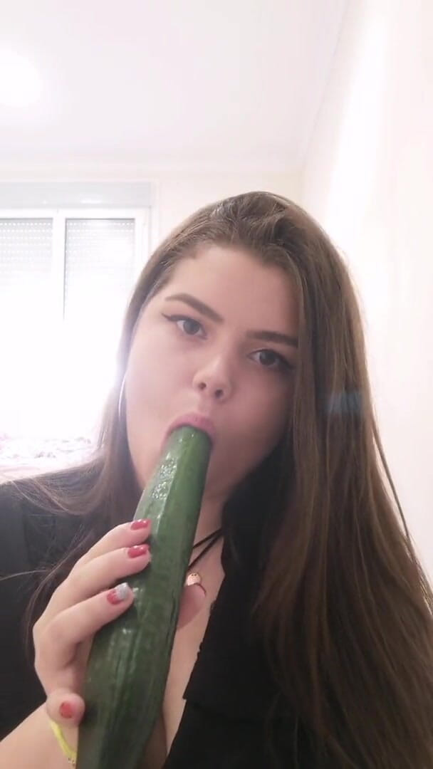 Your fantasy studio: Ahegao with a cucumber