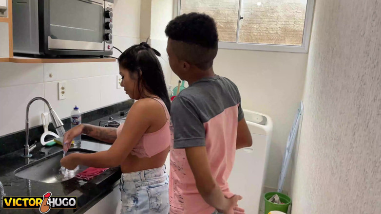 VictorHugo: Enjoying my wife in the kitchen