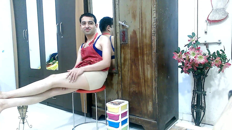 Cute & Nude Crossdresser: Sexy sissy crossdresser femboy Sweet Lollipop in an apron with...