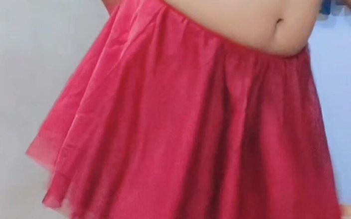 Sissy Slut Simran: Latina Ladyboy Dance in Red Sexy Lingerie