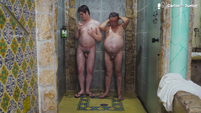 Carlos And Junior: Old Man Taking a Shower with Boy