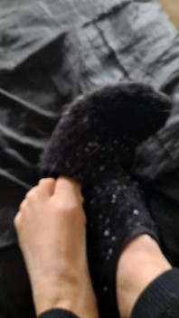 Fuzzy Sock Foot Peek-a-boo