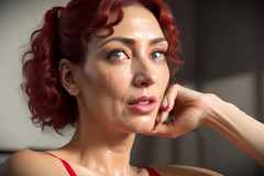 AI Porn: Sexy Redhead Digital Art 3D Animation