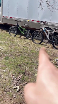 Pee on the Ground Near Truck Wheel