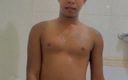 Murphy_aq: Muscular Young Man Strips Naked Before the Shower