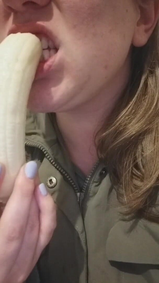 The Blue Eyed Fairy: Banana sucking close up
