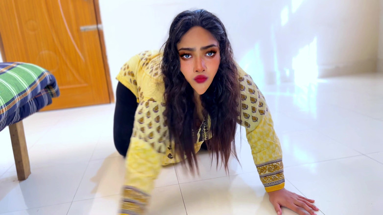 Aria Mia: Desi Stepmom Gets Stuck While Sweeping Under the Bed When...
