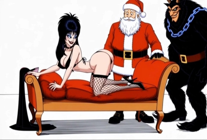 Octopussy Lovers Club: Крампус наповнив анальною пробкою в ельвіру, господиню дупи Темряви, і довів її до оргазму. Різдвяна порно історія