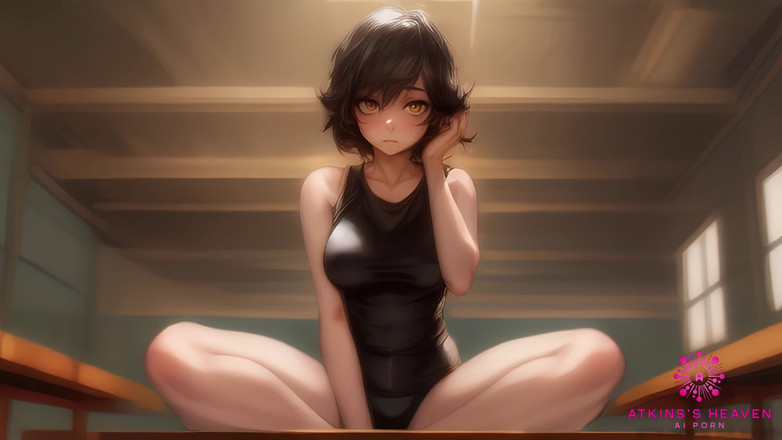 Atkins heaven: Buharlı bir spor salonu karşılaşması - ai porn