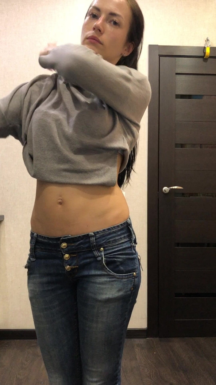 Princess Monica: Stretch Test Belly Showing in 3 Sweaters