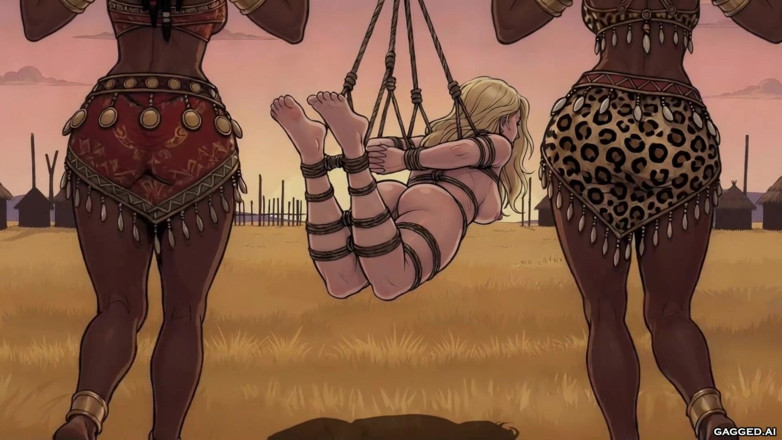Gagged AI Cartoons: Bound Blonde Cargo