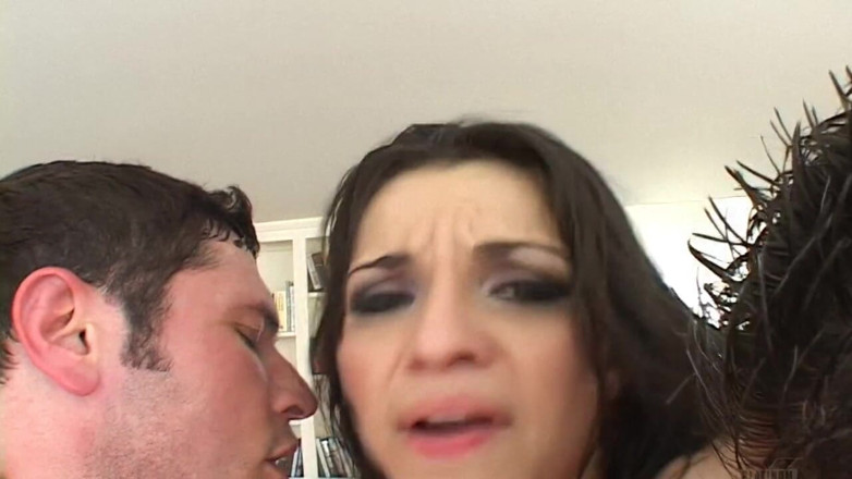 Pervert Germans: Skinny slut gets a hard fuck by two hue cocks...