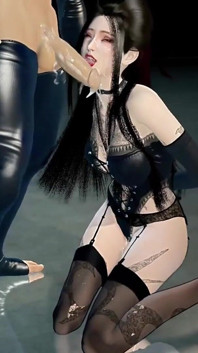 Une pute asiatique excitée en 3D en lingerie sexy se fait baiser sa chatte mouillée si fort